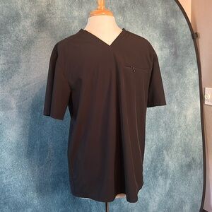 Men’s Jaanuu (2) Black and Blue Scrub Top (L)